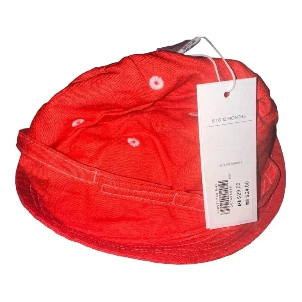 NWT Janie and Jack Coral anchor bucket hat. Size 6-12 M